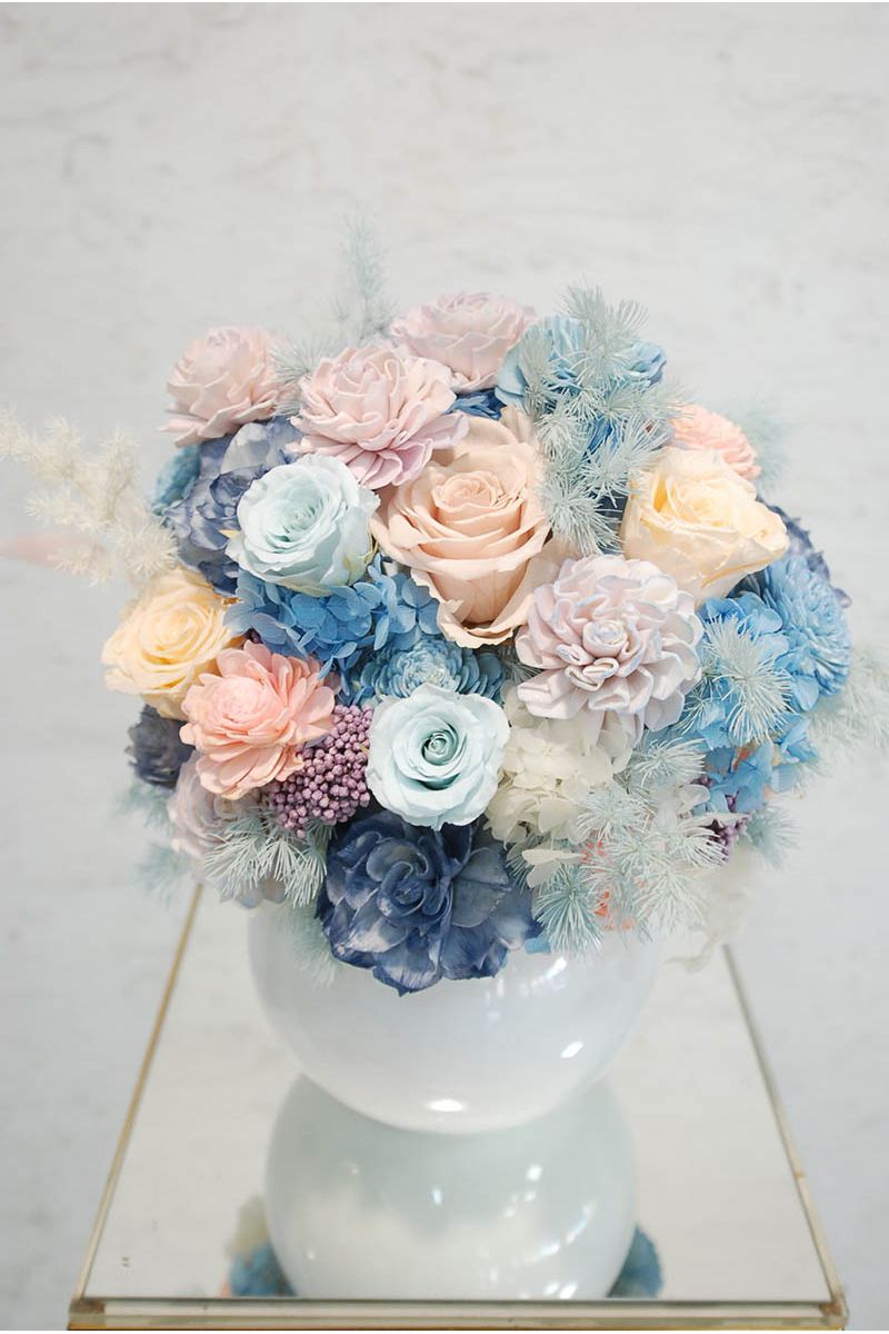 豐盛永生不凋盆花Lush Preserved Flower Arrangement